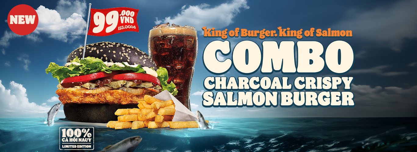 COMBO 99k LTO Charcoal Crispy Salmon Burger