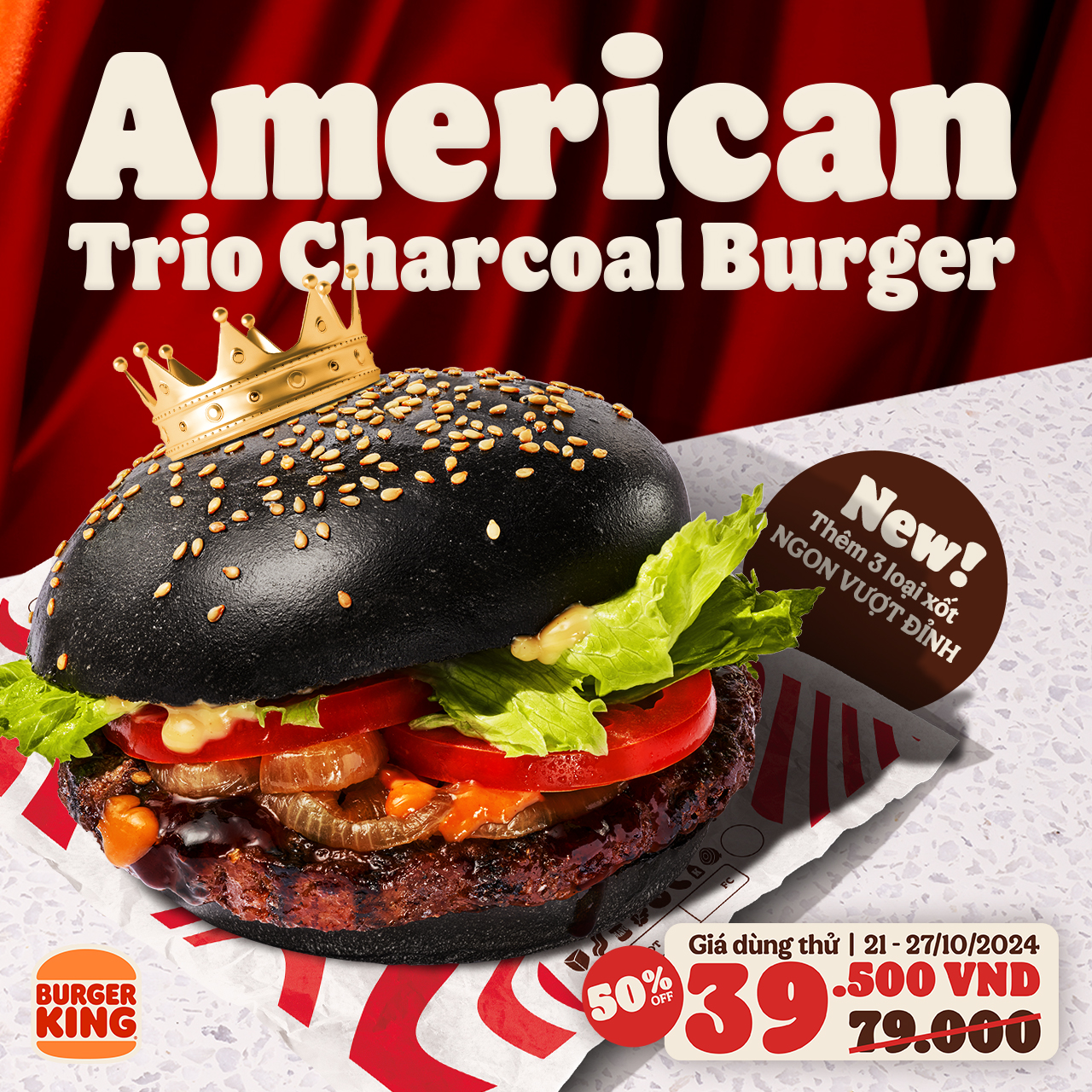 American Trio Charcoal Burger