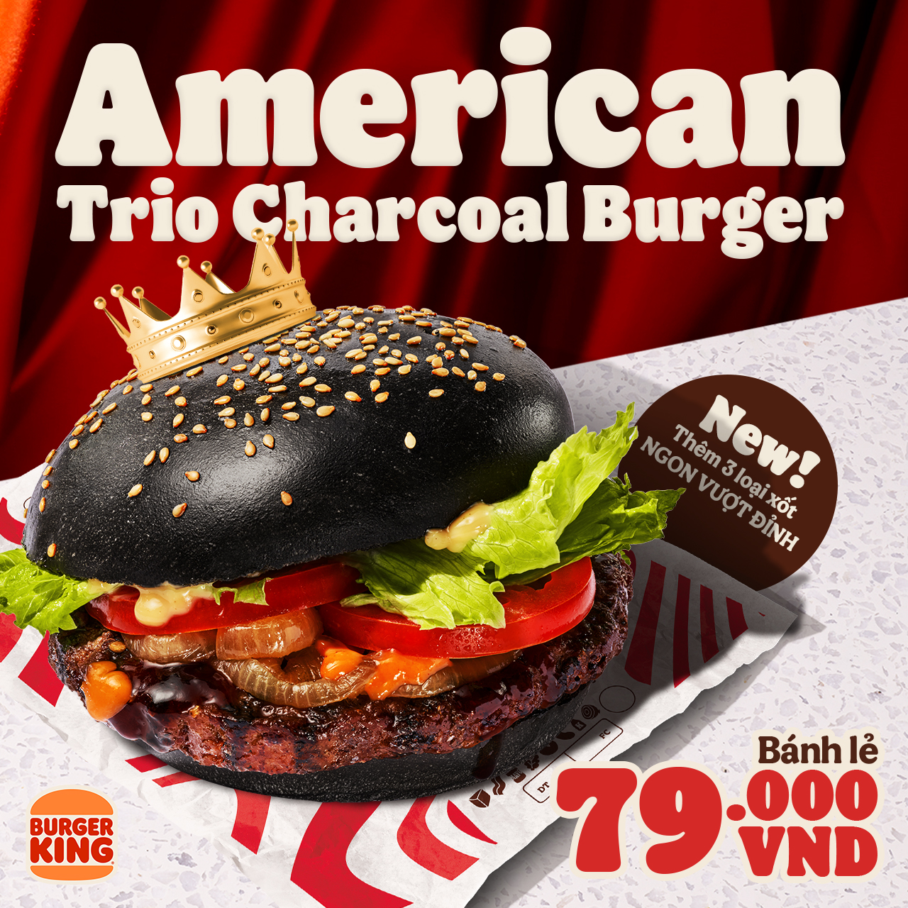 American Trio Charcoal Burger