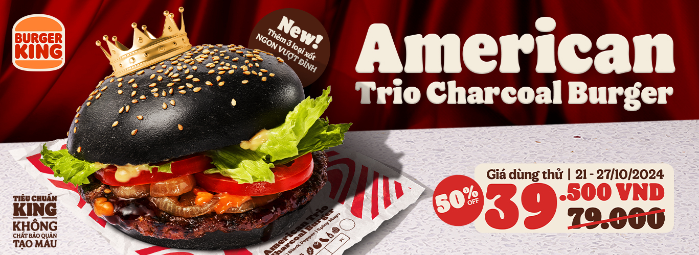 American Trio Charcoal Burger