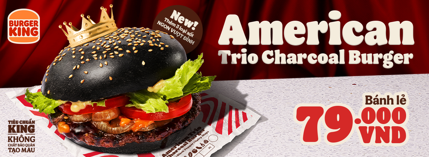 American Trio Charcoal Burger