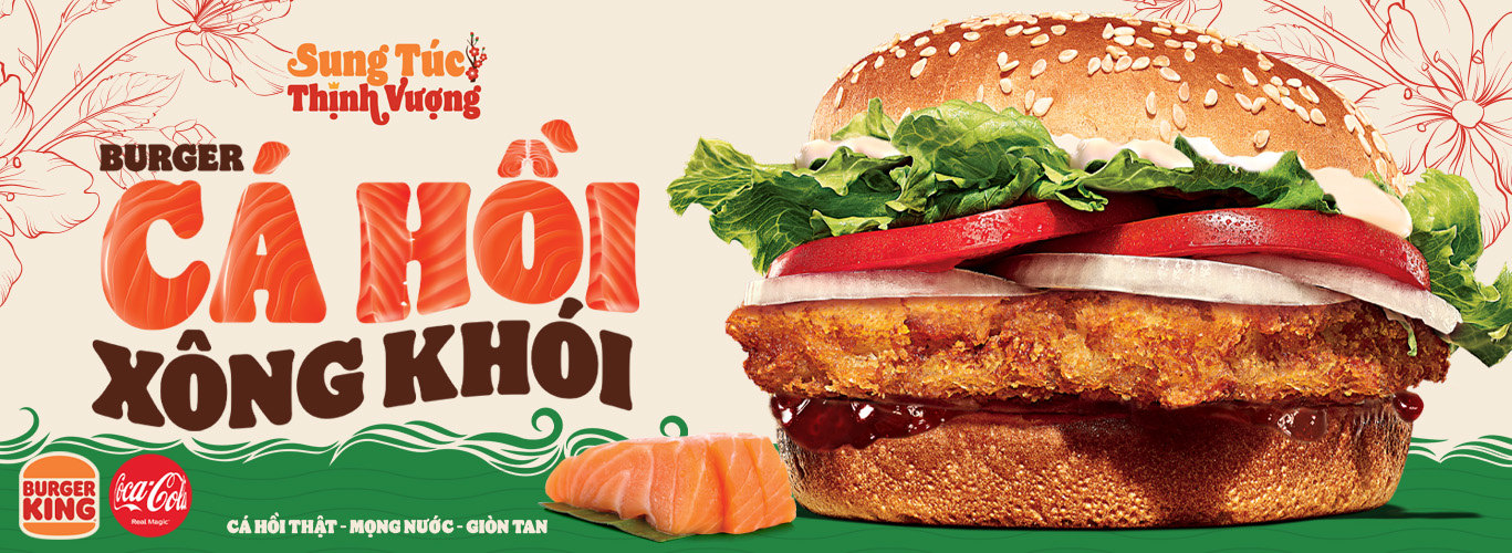 Burger cá hồi xông khói 